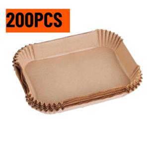 TEMU 200개 직사각형 에어프라이어 종이 라이너, 식품 등급 논스틱 일회용 베이킹 페이퍼, 3-8L 직사각형 에어프라이어 오븐 요리용 내열성 방유 파스텔 페이퍼