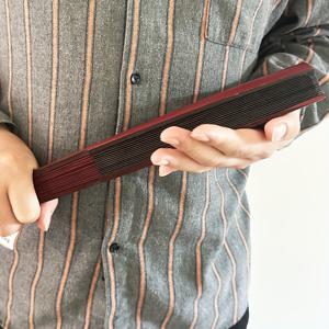 TEMU 남성용 우아한 블랙 쿵푸 부채 - 양면 패브릭, 나무 프레임, 예술적인 디자인, 집 장식, 사무실용, 아버지와 할아버지를 위한 선물용으로 완벽한 선택