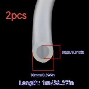 TEMU 실리콘 급수 호스 2개, 사이즈 8×10, 길이 1미터, 다기능 호스, 가정용 야외 수도 연결, 수족관 및 정원 수도 연결 액세서리용
