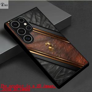 TEMU 휴대폰 케이스 - 가죽 질감 골든 호스 메탈 프레임 패턴 디자인, 삼성 갤럭시 S25 PLUS, S25 울트라, S24 PLUS, S24 울트라, S23 울트라, S23 PLUS, S23, S22 울트라, S22 PLUS, S21 울트라, S21, A05S, A14, A53, A34, A33, A35, A55, A22 호환