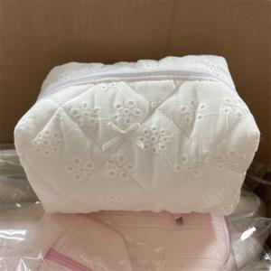 여성용 레이스 할로우 자수 리본 지퍼 클로저 메이크업 가방 - 여행, 데일리용, 여아용, 컴팩트 세면도구 가방, 할로우 자수, 리본 & 지퍼, 미용용