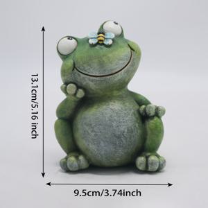 TEMU 1개 창의적인 동물 장식 오너먼트 - 귀여운 레진 개구리 조각상, 홈 데스크탑 장식 오너먼트, 야외 정원 및 마당 장식에 적합한 다기능 장식 오너먼트