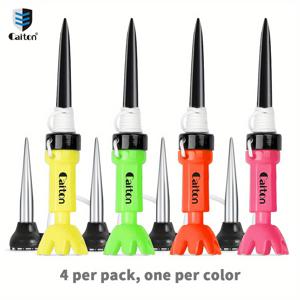 카이톤 조절 가능한 높이 골프 티 - 78mm-88mm, 360° 회전, 4pcs (4가지 색상), 내구성 있는 ось뱀 디자인, 안정적이고 충격에 강한, 골프 액세서리, 카이톤