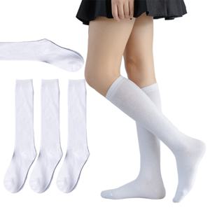 TEMU 남녀 모두에게 적합한 흰색 니하이 혼방 양말 4켤레 세트 - 통기성 좋은 소재, 발꿈치 및 발가락 강화 - 일상 및 작업에 이상적이며 부드러움, 내구성, 흡습성 및 하루 종일 편안함을 제공