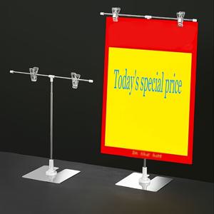 TEMU 1개 슈퍼마켓 T자형 텔레스코픽 포스터 스탠드 데스크탑 스테인리스 스틸 팝 디스플레이 스탠드 탁상용 보드 선반 광고 포스터 스탠드 비즈니스 및 매장 간판 선반