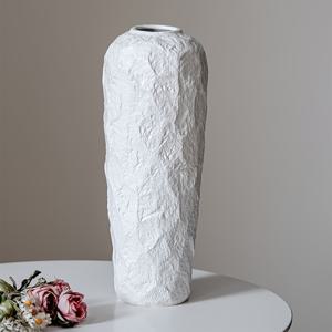 TEMU 석판 패턴, 기하학적 모양, 꽃무늬 디자인의 우아한 흰색 세라믹 꽃병입니다. 북유럽 컨트리 스타일의 원통형 꽃병은 홈 데코, 테이블 장식, 거실 선반, 벽난로 장식에 완벽합니다.