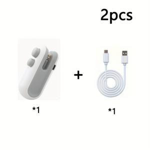 TEMU 2개 세트 스낵 백 실러 | 1개 실러 + 1개 USB 충전 케이블, 내장 리튬 배터리, 저전력 소모, 핸드 프레스 자석 디자인, 가정/피크닉/외출/여행용 휴대용, 칩 & 쿠키 백 밀봉 도구, 조용하고 효율적인 밀봉