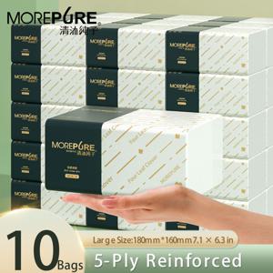 10팩 X 320매 5겹 천연 목재 펄프 티슈 | 건식/습식 사용 페이퍼 타월 | 가정 호텔 자동차 레스토랑용 | 종이 드로잉 사이즈: 18Cmx16Cm