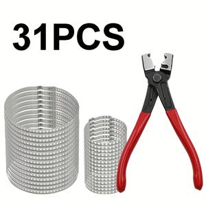 31피스 자동차 교체용 재킷 호스, Clicr-R 호스 클램프 + CV 타이어 보호 클램프 세트, 스테인리스 스틸 제작