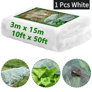 TEMU X 15m (10ft X 50ft) - 화이트 대형 정원 보호망, 과수원의 과일나무 및 채소와 블루베리 덤불을 덮기 위한 초극세사 식물 보호대 디자인