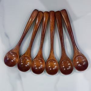 TEMU 나무 수프 스푼 6개 세트, 18cm - 우아한 나무 숟가락, 커피, 수프, 식사, 음료용 다용도 나무 숟가락, 가정 및 레스토랑용, 레스토랑 식기 | 우아한 숟가락 디자인 | 원목 수저, 식사용 수저 세트, 나무 식기