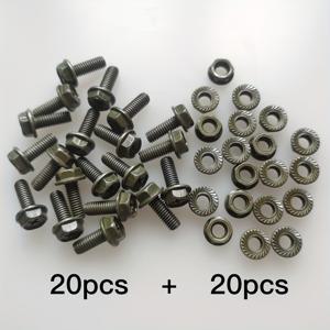 TEMU M6X16mm 플랜지 헤드 십자 나사 및 너트 40개입, 아연 코팅, 스쿠터, E-바이크 및 유지 보수 및 수리에 적합.