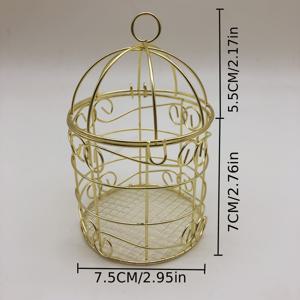 TEMU 빈티지 유럽 스타일 메탈 새장 화분 - 원형 격자 패턴 행잉 다육 식물 화분 (체인 포함), 가벼우며 튼튼한 실내/실외 장식 (정원, 파티오, 발코니용)