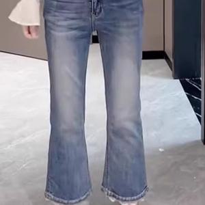 TEMU SunburstWonder 여자 9부 청바지 여름 밑단 레이스 스판 나팔바지