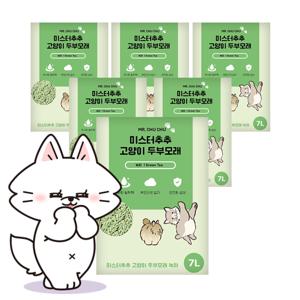 미스터추추 고양이 두부모래 먼지없는 고흡수 빠른 응고 모래 녹차향 7L, 6개
