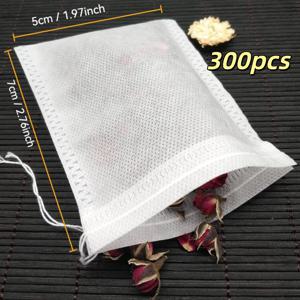 TEMU 300개 부직포, 일회용 티백, 전통 중의학 봉, 뽑아내는 봉, 커피 필터 봉, 티백