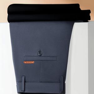 TEMU 남성용 신상 비즈니스 캐주얼 정장 바지, 높은 신축성, 주름 방지, 시원하고 통기성 좋은, 경商务, 기업 사무실 근무복, 정장 바지 매칭, 여름용 아이스 실키 섬유 원단 남성용 정장 바지