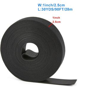 TEMU 후크 앤 루프 롤 30야드, 재사용 가능한 고정용 케이블 타이, 가정, 사무실, 데이터 센터 정리용 다목적 케이블 관리 와이어 타이 케이블 스트랩(1인치, 0.8인치, 0.6인치)