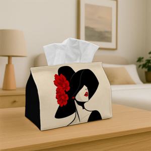TEMU 1개 세련된 티슈 케이스 홀더 - 간편한 세로 스타일, 파티 티슈 용기, 주방 및 식당에 다용도, 튼튼한 패브릭 냅킨 정리함
