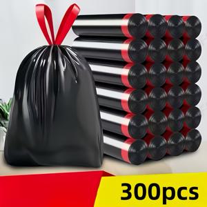TEMU 300매 두꺼운 누수 방지 巾끈 쓰레기 봉투, 튼튼하고 펑크 방지, 건식 및 습식 분리 수거용