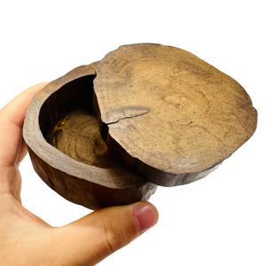 TEMU 빈티지 나무 조각 수납함 | 천연 나뭇결 패턴의 다기능 탁상용 정리함, 화장품, 스キン케어, 문구류 보관에 적합 - 책상, 테이블, 선반용 장식용 조각 상자 - 재생목재 정리함