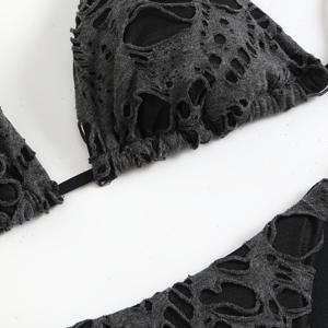 TEMU 여성용 신상 캐주얼 디스트레스드 니치 섹시 할로우 아웃 드로스트링 홀터넥 핫 스프링 투어 크리스마스 할로윈 수영 파티 사진 수영복 수영복 여성