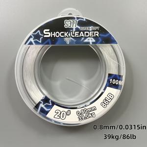 100m/109 고강도 나일론 낚싯줄, 높은 인장 강도 16-39kg, 0.4mm-0.8mm 투명색, 강력한 충격 흡수제, 바닷물 및 민물용. 사냥 및 낚시에 이상적
