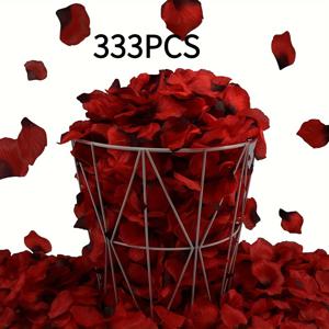 TEMU 333개 시뮬레이션 인조 장미 꽃잎, 로맨틱한 밤 장식용, 발렌타인데이, 결혼식, 약혼식, 파티, 꽃잎 뿌리기 장식, 크리스마스 장식, 할로윈 장식용