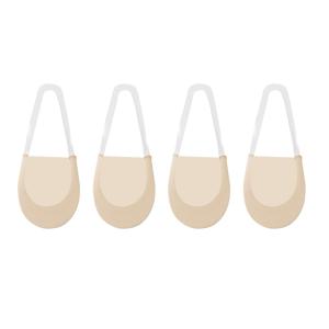 TEMU 여름 여성용 얇은 단색 소프트 앤틴필링 하프 컷 미끄럼 방지 힐 밑창 싱글 슈즈 보이지 않는 하프 풋 보트 삭스 2/4켤레