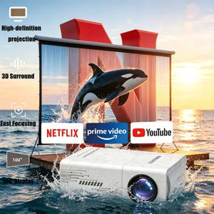 TEMU 휴대용 미니 스마트 프로젝터 (휴대폰 미러링 지원), 홈 시어터, USB, 스마트폰, 아이패드, TV 박스, 노트북용 - 영화 및 프레젠테이션용 고해상도 비디오 프로젝터