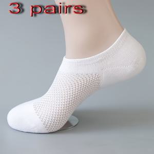3켤레 봄/여름 메쉬 통기성 페이크 삭스, 미끄럼 방지, 보이지 않는 에어컨 양말, 편안한 여성용 보트 삭스