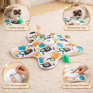 TEMU 충전식 고양이 사냥 장난감, 스마트 전기 고양이 티저, 시뮬레이션 사냥감 움직임, 고양이 인터랙티브 퍼즐 장난감, 핸즈프리 애완 동물 엔터테인먼트, 대형, 중형, 소형 고양이 실내 놀이에 적합 - [품목 번호: Xbc01688/A18Pcscskk]