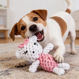 TEMU 사랑스러운 곰돌이 모양 강아지 리드 장난감, 소형견부터 중형견까지 사용 가능한 튼튼한 씹기 방지 매듭 장난감, 상호 작용식 당구 강아지 치아 청소 장난감, 애완 동물 실내/외 가정 마당 놀이 장난감, 강아지 지루함 해소 및 스트레스 해소 선물