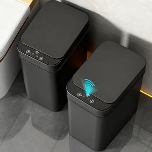 TEMU 휴지통 욕실용 모션 센서 11리터 플라스틱 , 2개/1개 슬림 좁은 논터치 스마트 , 주방 가정 거실 화장실 실외 실내용 전동 소형 지능형 뚜껑 있는