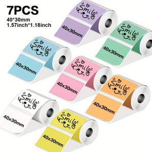 TEMU 7/14롤 40mm*30mm 컬러 라벨, 내구성 강한 라벨 용지, 휴대용 프린터 P1/P50/M110//M220/M221/M120용 빈 라벨 - 비즈니스 라벨, QR 코드, 이름표, 감사 카드에 적합 | 코딩 및 브랜딩, 비즈니스 라벨에 이상적