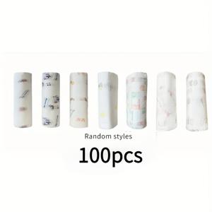 1롤/100개 일회용 프린트 주방 타월 - 세탁 가능, 게으른 천, 재사용 가능한 두꺼운 흡수성 핸드 티슈, 주방 페이퍼 타월, 일회용 헝겊, 다용도 습식 및 건식 클리닝 천, 가정용 기름 얼룩 제거 천