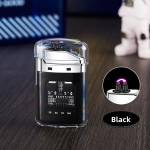 TEMU 투명 듀얼 아크 라이터, 내부 코어 확인 가능, 내장형 220mAh 배터리, Type-C 충전식, 방풍 및 무화염, 안전한 비열화염, 휴대용 아웃도어 라이터, 다양한 색상, 남성용 스타일리시 선물, 가정 및 차량용 데일리용, 경량의 내구성