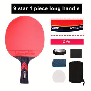 TEMU 9성 프로 테니스 라켓 긴 핸들 짧은 핸들 카본 블레이드 고무, 양면 핀프, 핑퐁 라켓 스티키 고무 포함