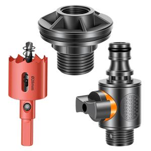 TEMU 3개 구멍 펀치 포함 빗물통 커넥터 키트, PVC/IBC 정수기 물통 어댑터 키트, 1/2