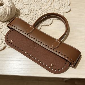 SFkaikai 가방 DIY PU 가죽 공예 용품, 수제 직조 가방 및 지갑에 적합 - 5mm 구멍이 있는 PU 가죽 핸드백 손잡이, 로고가 있는 가방 바닥 베이스 플레이트, 여성용 DIY 지갑 제작을 위한 라피아/PVC 실 및 패브릭 접합, 지갑 및 가방 액세서리, DIY 지갑 제작