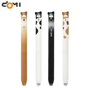 TEMU 카와이 MILO 고양이 젤펜 4개 세트, DOMI 2504 귀여운 반려동물 시리즈 수납식 젤펜, 0.5mm ST 펜촉, 속건성 검정 잉크, 부드러운 잉크 흐름, 실리콘 미끄럼 방지 소프트 그립, 사무용 및 학용품용 아이디어 문구류