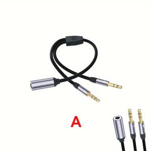 TEMU 금박을 입힌 3.5mm 잭 마이크 헤드셋 오디오 분배기 케이블 2 In 1 남성-여성 마이크 Y 분배기 AUX 케이블 헤드셋 어댑터 컴퓨터 스테레오 플러그 어댑터