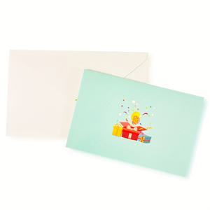 TEMU 1개 생동감 넘치는 팝업 생일카드 - 풍선, 케이크, 사탕, 고양이 디자인 포함, 메모카드와 봉투 세트, 생일파티 초대에 완벽한 선물