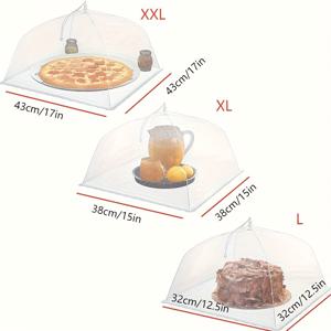 TEMU 3pcs 팝업 식품 커버, 접이식 메쉬 식품 텐트, 재사용 및 세척 가능한 먼지 방지 보호, 야외 피크닉 캠핑, 바베큐 식품 보호망, 야외 피크닉 및 파티에 이상적, 아침 식사 스프레드, 파티 식품 커버에 완벽합니다.