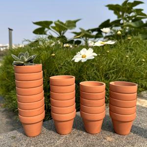 TEMU 24개 미니 흙그릇, 2.17'' 테라코타 화분, 화분, 선인장 꽃 테라 코타 화분, 다육 식물 모종 화분, 배수 구멍 포함, 실내/실외 정원 가꾸기 선물 홈 데코