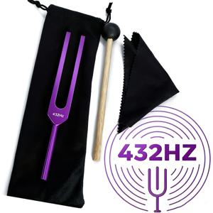 TEMU 음파 튜닝 포크, 보라색 , 신경계 악기 및 기본 요가/차크라/수면 초보자/음악, 악기, 진동용, 추가 및 벨벳 파우치 포함