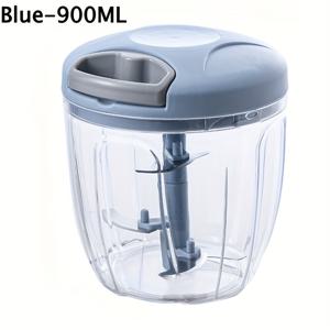 TEMU 500ml & 900ml 수동 다지기 – 전동식, 내구성 있는 플라스틱 주방 도구, 마늘, 양파, 야채용 곡선형 칼날 – 컴팩트하고 세척이 쉬운 가정용