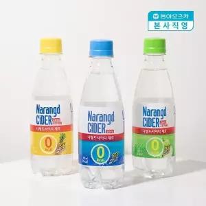 [하프클럽/기타]나랑드사이다 350ml 페트 1박스(플레인,파인애플,그린애플)