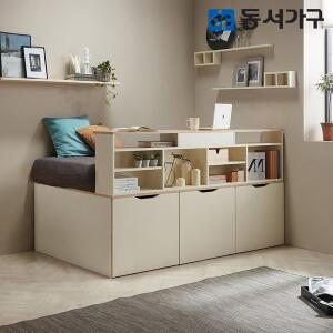 [동서가구]이미지 SS 멀티수납 평상형 침대+와이드책장+S/본넬매트 DF638909