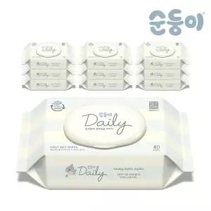 [순둥이]DaC-01 /생분해물티슈 데일리 캡형 80매 10팩